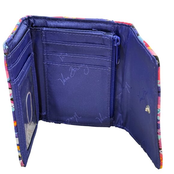 Vera Bradley Quilted Trifold Wallet Impressionista Retired Pattern Cotton - Picture 3 of 5